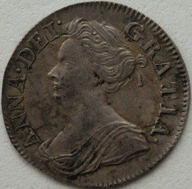 THREEPENCES SILVER 1713  ANNE SCARCE NEF