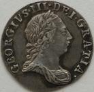 THREEPENCES SILVER 1772  GEORGE III GVF