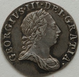 THREEPENCES SILVER 1772  GEORGE III  GVF