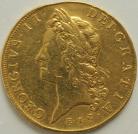 FIVE GUINEAS 1729  GEORGE II EAST INDIA COMPANY. CLEANED SURFACES. RARE VF