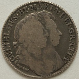 SHILLINGS 1693  WILLIAM & MARY  GF