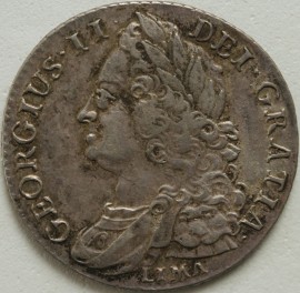 SHILLINGS 1745  GEORGE II LIMA GVF