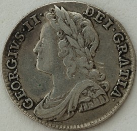 SIXPENCES 1741  GEORGE II ROSES NVF