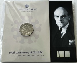 FIFTY PENCE 2022  ELIZABETH II 100TH ANNIVERSARY OF OUR BBC PACK BU