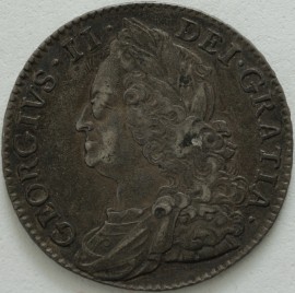 HALF CROWNS 1750  GEORGE II V.QUARTO GVF