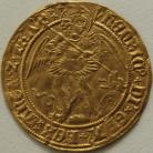 HAMMERED GOLD 1505 -1509 HENRY VII ANGEL. CLASS V. CROOK SHAPED ABBREVIATION AFTER HENRIC. MM PHEON. FULL FLAN. NICE PORTRAIT GVF