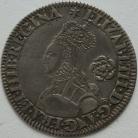 ELIZABETH I 1562  ELIZABETH I SIXPENCE. MILLED COINAGE. TALL NARROW BUST WEARING PLAIN BOIDICE. LARGE ROSE BEHIND. REVERSE. SQUARE TOPPED SHIELD. MM STAR NEF