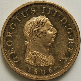 PENNIES 1806  GEORGE III SOHO PROOF IN GILT COPPER P1325 SCARCE GEF