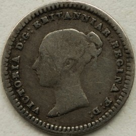 SILVER THREEHALFPENCE 1860  VICTORIA SCARCE F