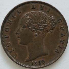 HALFPENCE 1856  VICTORIA SCARCE GVF