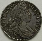 Shillings 1700  WILLIAM III 5TH BUST ADJUSTMENT MARKS GVF