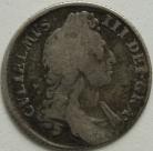 SHILLINGS 1696  WILLIAM III 1ST BUST ESC 1078 F/FAIR