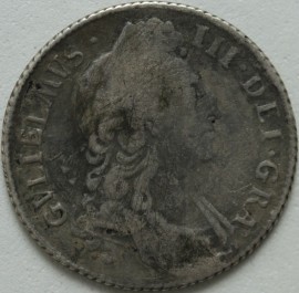 SHILLINGS 1696  WILLIAM III 1ST BUST ESC 1078 NF