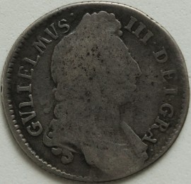 SHILLINGS 1696  WILLIAM III 1ST BUST ESC 1078 F/NF