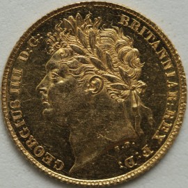 HALF SOVEREIGNS 1824  GEORGE IV GEORGE IV LAUREATE HEAD GEF