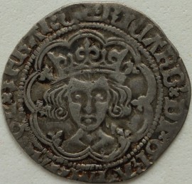 RICHARD III 1483 -1485 RICHARD III GROAT. TYPE 2B. READING RICARD. LONDON MINT. MM BOARS HEAD (2) VERY SCARCE VF
