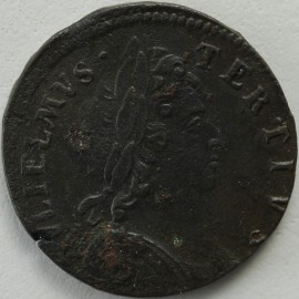 HALFPENCE 1695  WILLIAM III VERY SCARCE - CARBON SPOTS GF