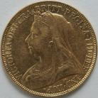 TWO POUNDS (GOLD) 1893  VICTORIA VICTORIA VEILED HEAD VF