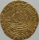 HAMMERED GOLD 1361 -1369 EDWARD III HALF NOBLE. TREATY PERIOD. ANNULET BEFORE EDWARD. DOUBLE SALTIRE STOPS. MM CROSS POTENT GVF/VF