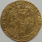 EDWARD VI 1547 -1551 EDWARD VI HALF SOVEREIGN. POSTHUMOUS COINAGE. ISSUED IN THE NAME OF HENRY VIII. TOWER MINT. MM ARROW NVF