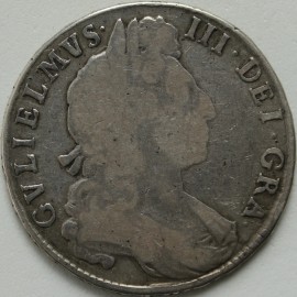 HALF CROWNS 1698  WILLIAM III 1ST BUT DECIMO F/NF