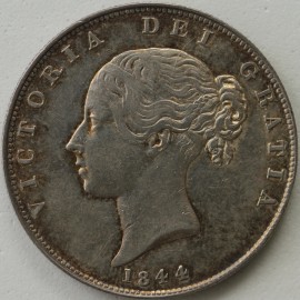 HALF CROWNS 1844  VICTORIA  GEF