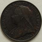 FARTHINGS 1899  VICTORIA SUPERB TONED UNC