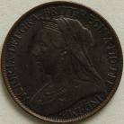 FARTHINGS 1900  VICTORIA SCARCE SUPERB DARK TONE UNC