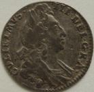 SIXPENCES 1696 B WILLIAM III BRISTOL B OVER E VERY SCARCE NVF