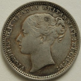 SHILLINGS 1873  VICTORIA DIE NUMBER 14 VF