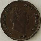 THIRD FARTHINGS 1835  WILLIAM IV GVF