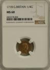 QUARTER GUINEAS 1718  GEORGE I GEORGE I NGC SLABBED MS60