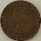 HALFPENCE 1964  ELIZABETH II EXTRA CARGO ON AFT DECK F491B RARE UNC.T