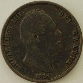 HALFPENCE 1834  WILLIAM IV  GF