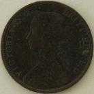 HALFPENCE 1860  VICTORIA TOOTHED BORDER F265 GF