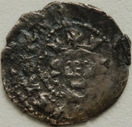 EDWARD I 1272 -1307 EDWARD I FARTHING. CLASS 10 LONG CROSS TYPE. SMALL UGLY FACE.LONDON NVF