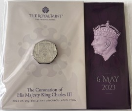 FIFTY PENCE 2023  CHARLES III THE CORONATION OF HIS MAJESTY KING CHARLES III PACK BU