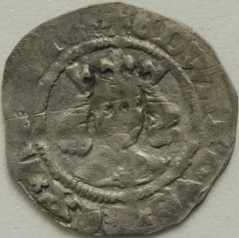 EDWARD III 1369 -1377 EDWARD III PENNY. YORK MINT. ARCHBISHOP THORESBY OR NEVILLE. LIS ON BREAST  GF
