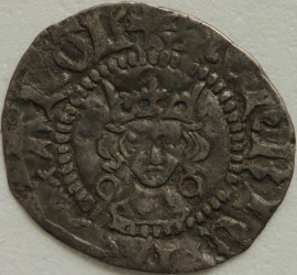 HENRY VI 1422 -1427 HENRY VI HALFPENNY ANNULET ISSUE CALAIS MINT  GVF