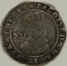 JAMES I 1611 -1612 JAMES I SHILLING. 2ND COINAGE. 5TH BUST. MM MULLET NVF