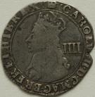 CHARLES II 1660 -1662 CHARLES II FOURPENCE. 3RD ISSUE. CROWNED BUST WITH INNER CIRCLE AND MARK OF VALUE. MM CROWN GF