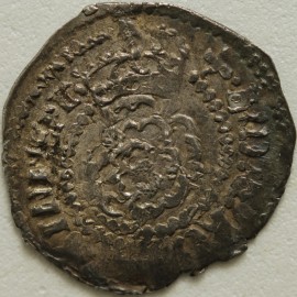 JAMES I 1624  JAMES I HALFGROAT. 3RD COINAGE. NO STOPS ON REVERSE. MM TREFOIL GVF