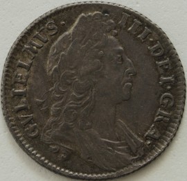 SHILLINGS 1696  WILLIAM III 1ST BUST ESC 1078 GVF