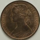 PENNIES 1860  VICTORIA TOOTHED BEADS  LCW BELOW SHIELD F13      UNC LUS