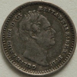 SILVER THREEHALFPENCE 1836  WILLIAM IV SCARCE NVF