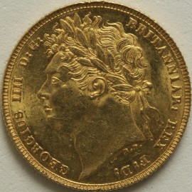 SOVEREIGNS 1821  GEORGE IV GEORGE IV LAUREATE HEAD UNC LUS