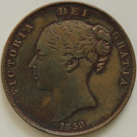 PENNIES 1859  VICTORIA SMALL DATE VERY SCARCE  NEF