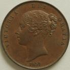 PENNIES 1857  VICTORIA PLAIN TRIDENT DEF: CLOSE SMALL DATE GEF