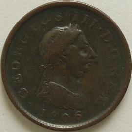 PENNIES 1806  GEORGE III NO INCUSE CURL GF