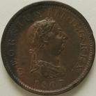 PENNIES 1807  GEORGE III TINY EDGE KNOCKS NEF 